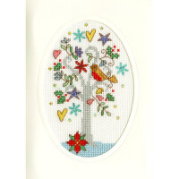 Bothy Threads Поздравительная открытка Набор для вышивки крестом "Winter Wishes", 9x13cm, XMAS22, счетная схема