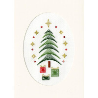 Bothy Threads Greating card counted cross stitch Kit "All Wrapped Up", 7x11cm, XMAS28