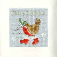 Bothy Threads Поздравительная открытка Набор для вышивания крестом "Шаг в Рождество", 10x10 см, XMAS31, счетная схема