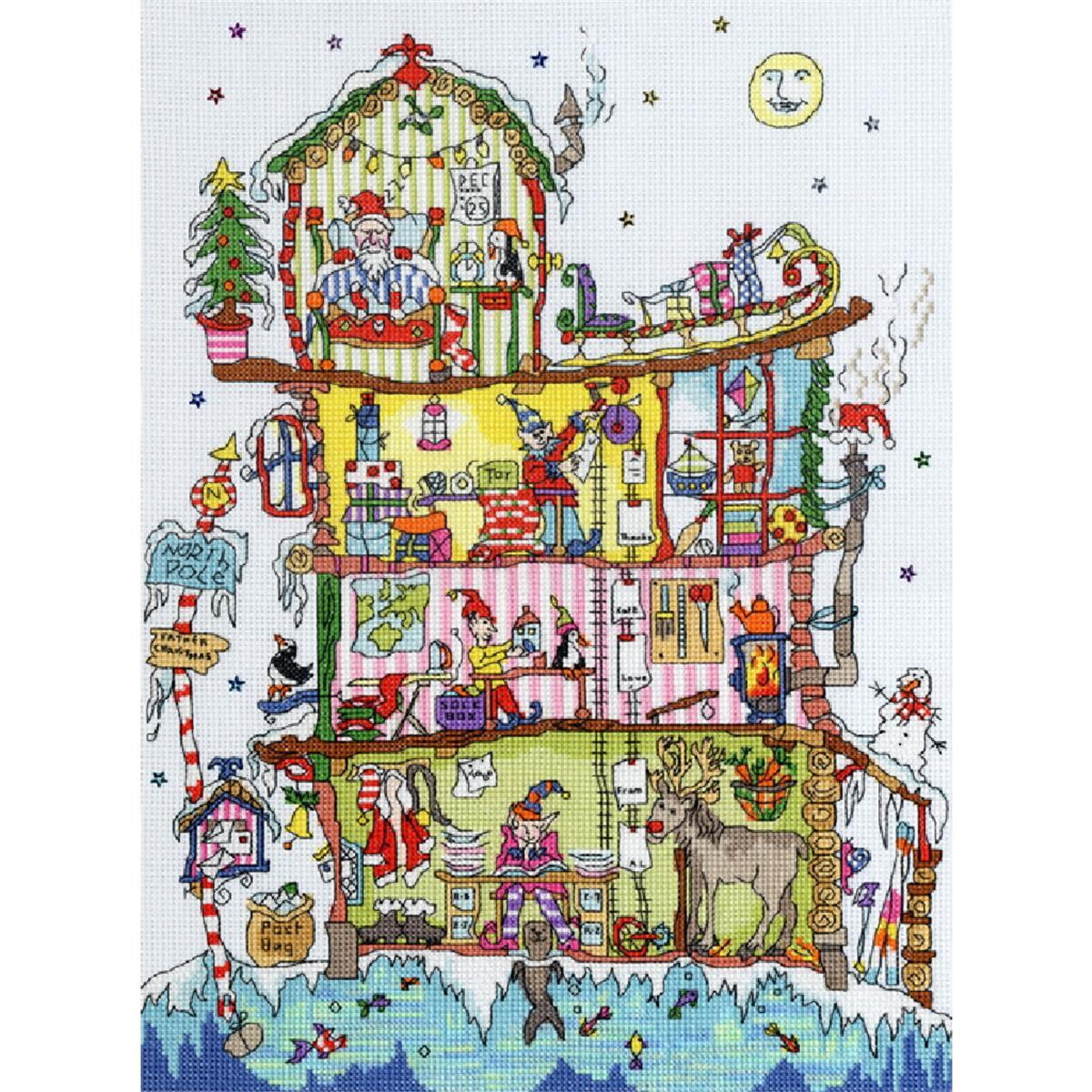 Un colorido paquete de bordados navideños de Bothy...