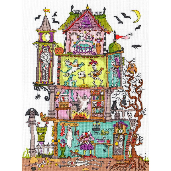 Bothy Threads counted cross stitch Kit "Haunted House", 26x35cm, XCT25