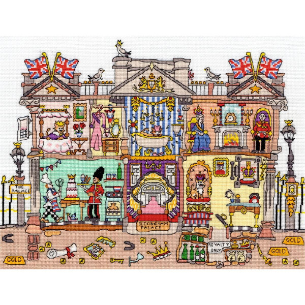 Набор для вышивания крестом Bothy Threads "Букингемский дворец", 35x26 см, XCT30, счетная схема