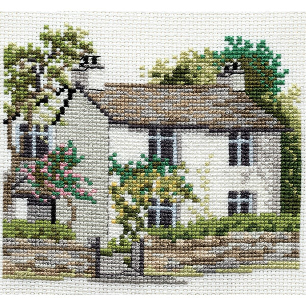 Bothy Threads counted cross stitch Kit "Dale Designs - Dove Cottage", 13.5x12.5cm, DW14DD107