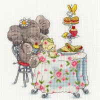 Bothy Threads counted cross stitch Kit "Elly One For Tea?", 24x24cm, XEL6