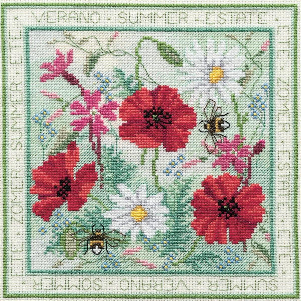 Bothy Threads counted cross stitch Kit "Four Seasons - Summer", 16.5x16.5cm, DWFS02