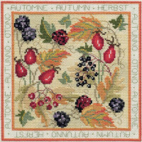 Bothy Threads counted cross stitch Kit "Four Seasons - Autumn", 16.5x16.5cm, DWFS03