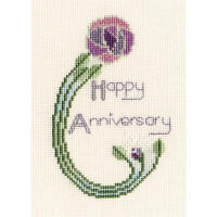 Bothy Threads greating card counted cross stitch Kit "Mackintosh Rose ", 9x13.3cm, DWCDG07