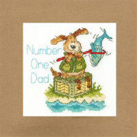 Bothy Threads Поздравительная открытка Набор для вышивки крестом "Daddy is Number One", 10x10cm, XGC24, счётная схемаs