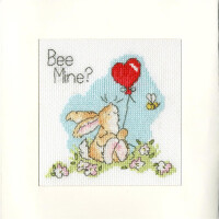 Bothy Threads greating card counted cross stitch Kit "Bee Mine?", 10x10cm, XGC18