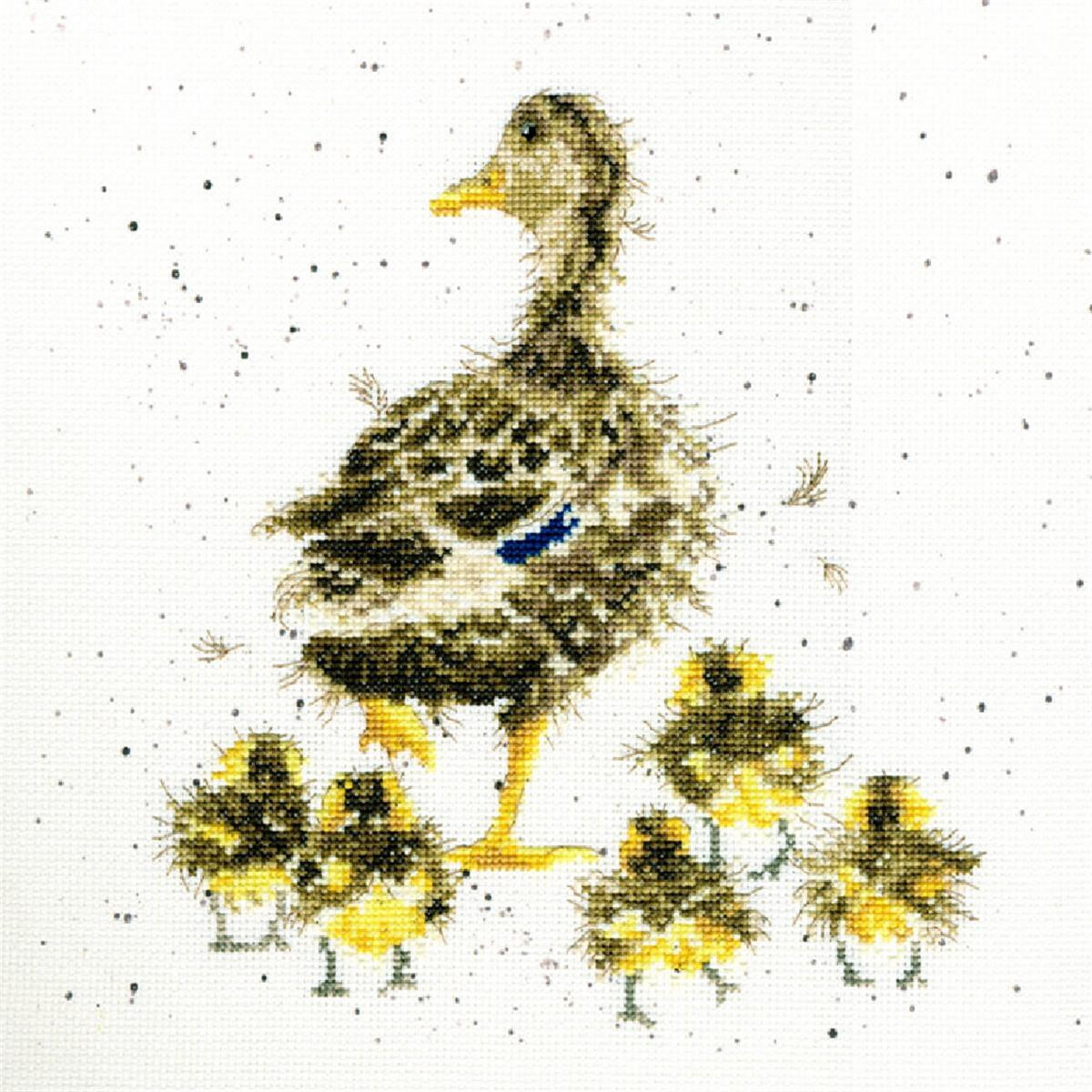 A Bothy Threads embroidery pack features a duck and seven...
