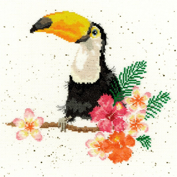 Bothy Threads counted cross stitch Kit "Toucan Of My Affection", 26x26cm, XHD21