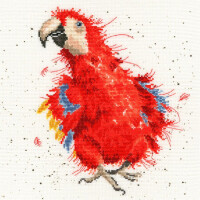 Bothy Threads counted cross stitch Kit "Parrot On Parade", 26x26cm, XHD26