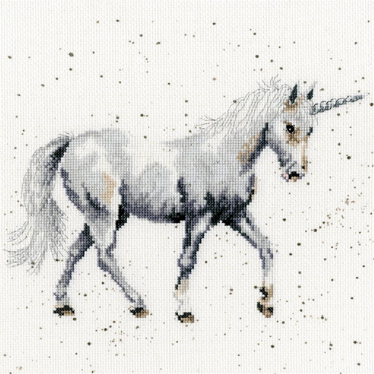 An embroidery pack from Bothy Threads featuring a unicorn...