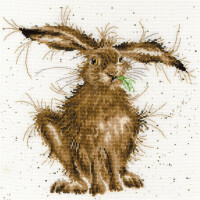 Bothy Threads Set de point de croix "Crazy bunny", 26x26cm, xhd49, modèle de point de comptage