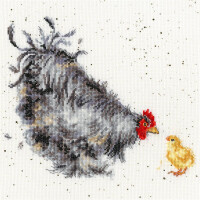 Набор для вышивания крестом Bothy Threads "Mother Hen", 26x26cm, XHD50, Счетные схемы