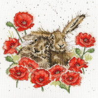 Bothy Threads set de point de croix "Love Is In The Hare", 26x26cm, xhd61, modèle de point de croix compté