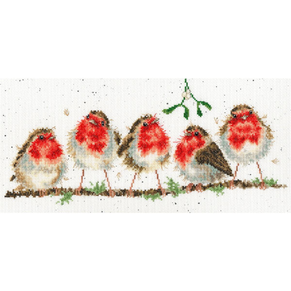 Bothy Threads Kruissteekset "Rockin Red Robin", 39x18cm, xhd69, telpatroon