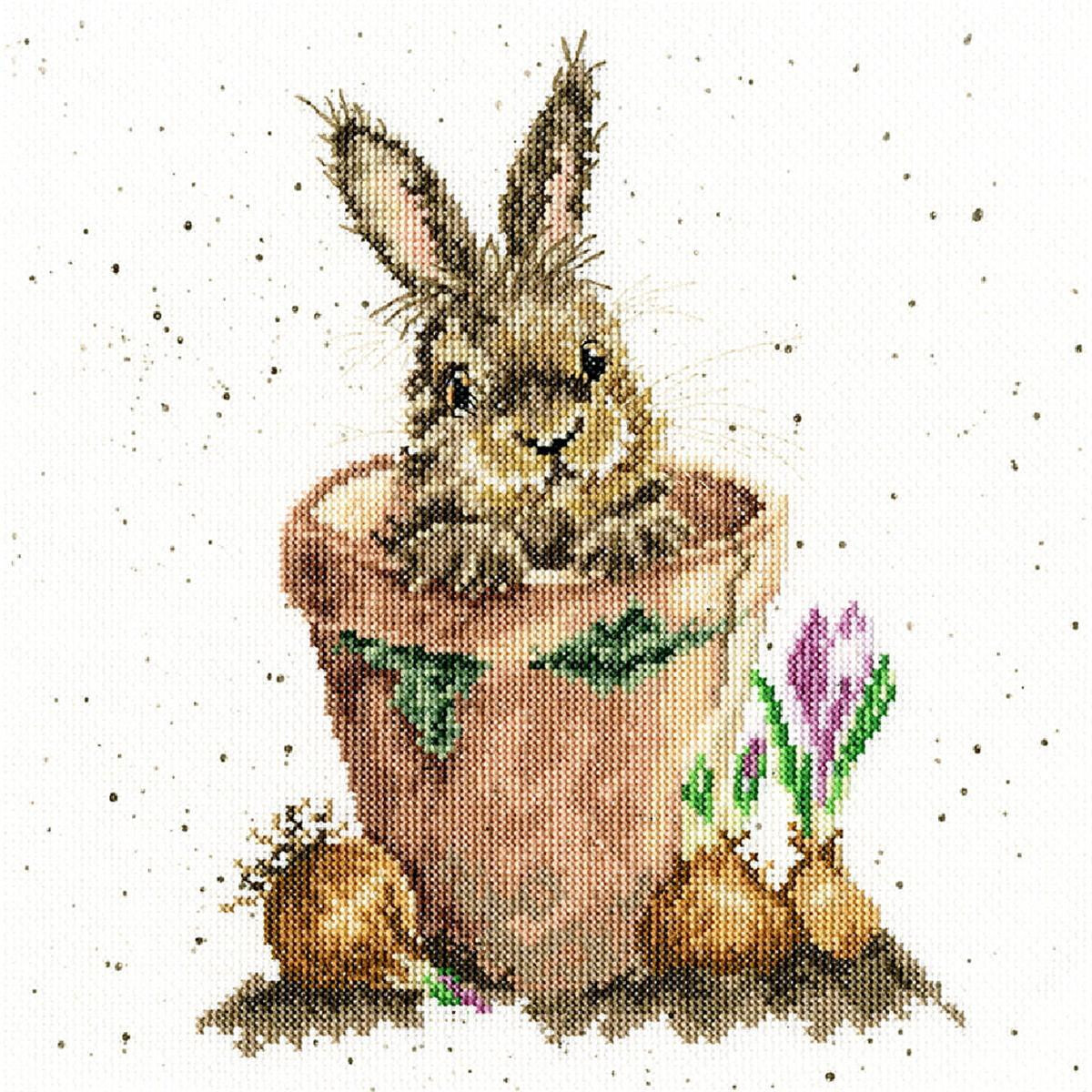 An embroidery pack from Bothy Threads with a brown rabbit...