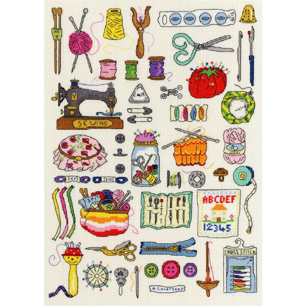 Bothy Threads counted cross stitch Kit "Sewing", 24x33cm, XH1