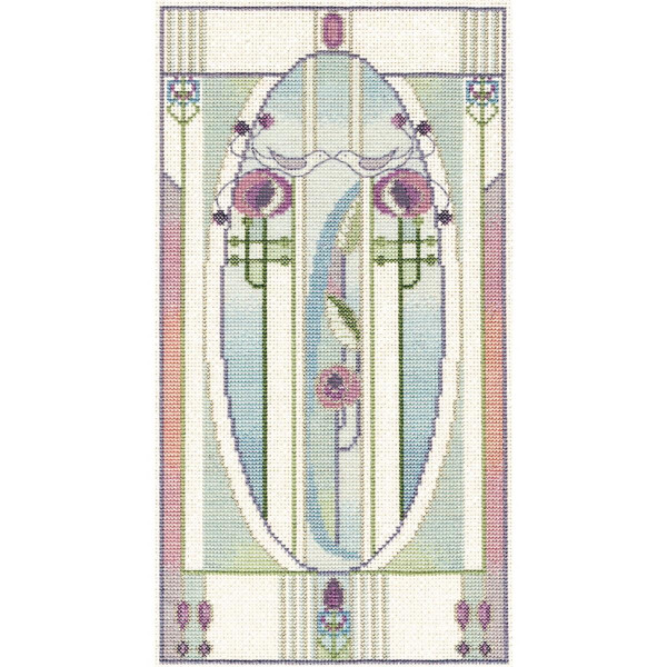 Набор для вышивания крестом Bothy Threads "Макинтош - Птицы любви", 28x15 см, DWMKP3, счетная схема