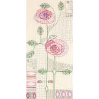 Set punto croce Bothy Threads "Mackintosh - Morning Rose", 27.5x13cm, dwmkp7, schema di conteggio