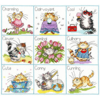 Bothy Threads counted cross stitch Kit "Its A Cats Life", 35x32cm, XMS23