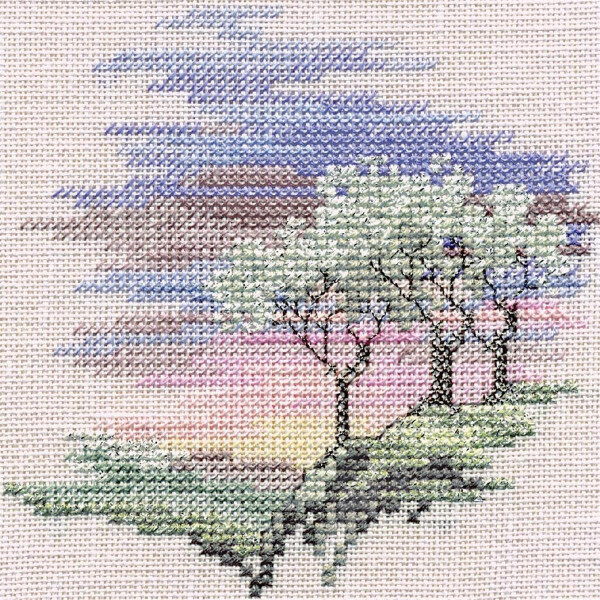 Bothy Threads counted cross stitch Kit "Minuets - Frosty Trees ", 10x10cm, DWMIN09A
