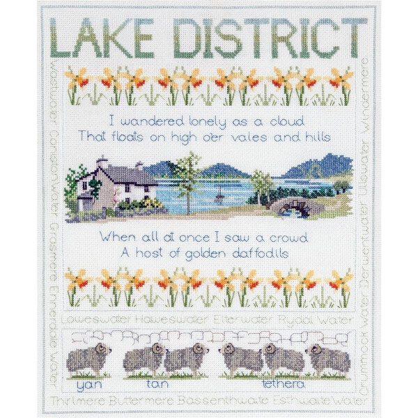 Bothy Threads counted cross stitch Kit "Samplers - Lake District", 30.3x36.8cm, DWRSLD