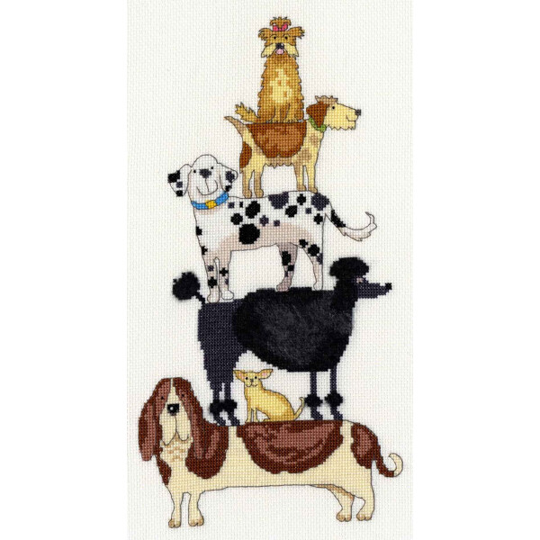 Bothy Threads counted cross stitch Kit "Dog Stack", 18x34cm, XKM2