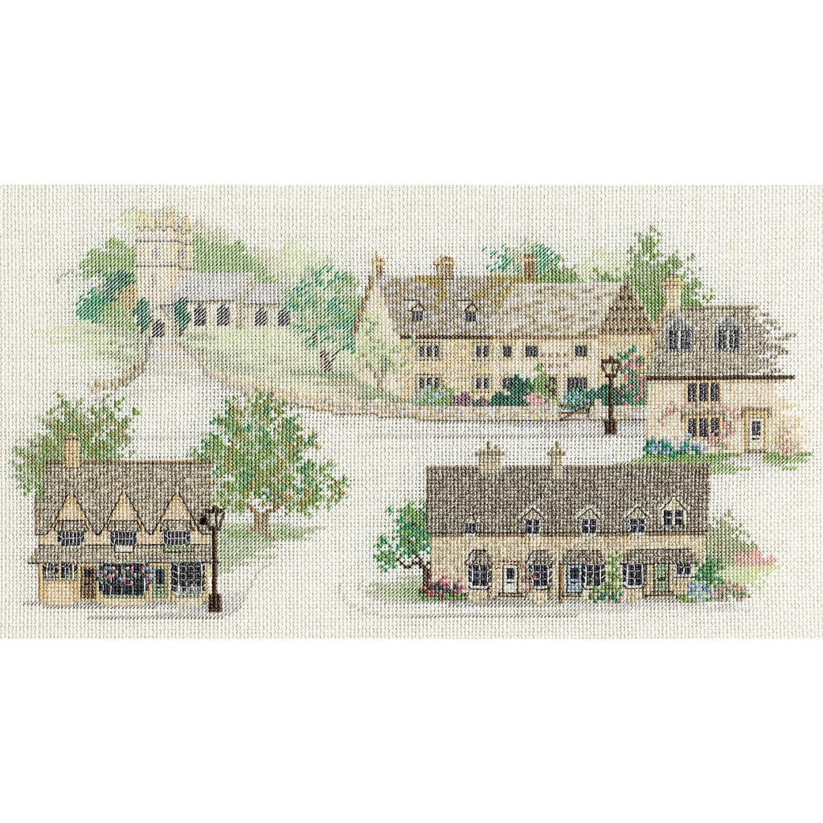 A detailed Bothy Threads embroidery pack of a picturesque...