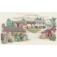 Набор для вышивания крестом Bothy Threads "Деревня в Англии - Йоркширская деревня", 40x23 см, DW14VE16, счетная схема
