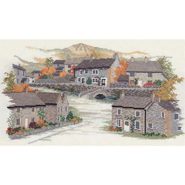 Bothy Threads counted cross stitch Kit "Village England - Derbyshire Village", 40x23cm, DW14VE18