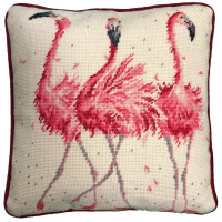 Bothy Threads Tapestry Embroidery Cushion Set "Pink Ladies", 36x36cm, thd24, motif de broderie préimprimé