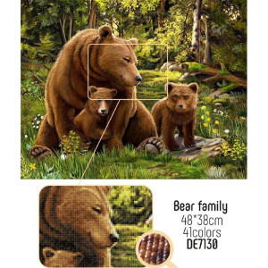 CdA Diamond Set pittura "Bear Family", 48x38cm
