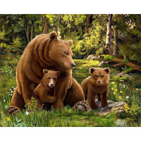 Снято с производства CdA Набор алмазной живописи "Медвежья семья", 48x38 см