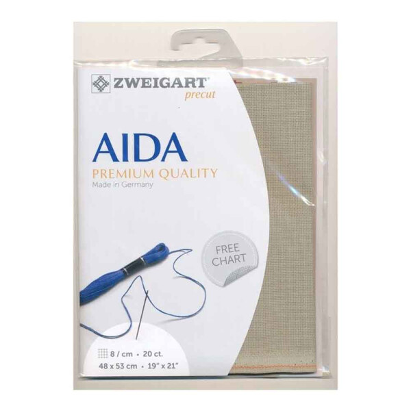 AIDA Zweigart Precute 20 ct. очень мелкая Aida 3326 цвет 306 taupe, счетная ткань для вышивания крестиком 48x53см
