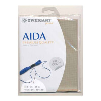 AIDA Zweigart Precute 20 ct. очень мелкая Aida 3326 цвет 306 taupe, счетная ткань для вышивания крестиком 48x53см