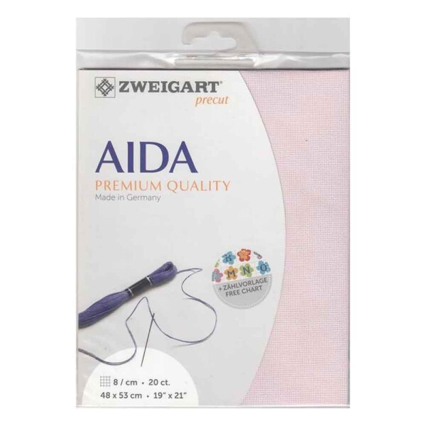 AIDA Zweigart Precute 20 ct. Extra Fein-Aida 3326 color 4115 pale, fabric for cross stitch 48x53cm