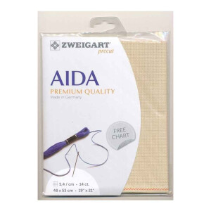 AIDA Zweigart Precute 14 ct. Stern Aida 3706 color 3130 beige, fabric for cross stitch 48x53cm