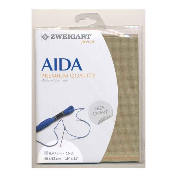 AIDA Zweigart Precute 16 ct. Aida 3251 color 300 dirty, fabric for cross stitch 48x53cm