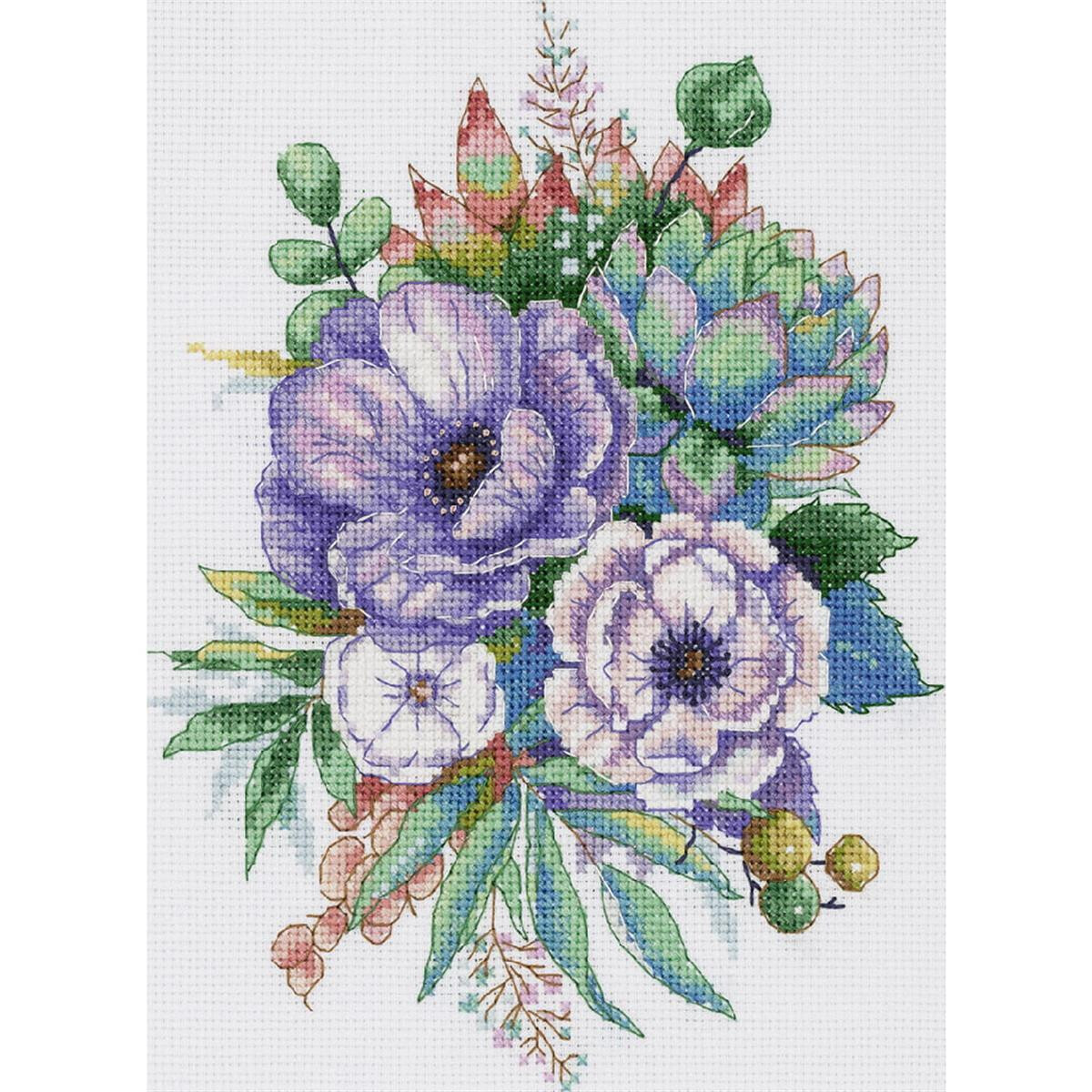 Panna counted cross stitch kit "Anemones and...