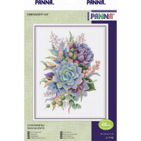 Panna counted cross stitch kit "Succulents", 18x23cm, DIY