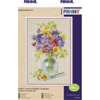 Panna Set de point de croix "Bouquet avec Pansies", modèle de comptage, 26x39cm