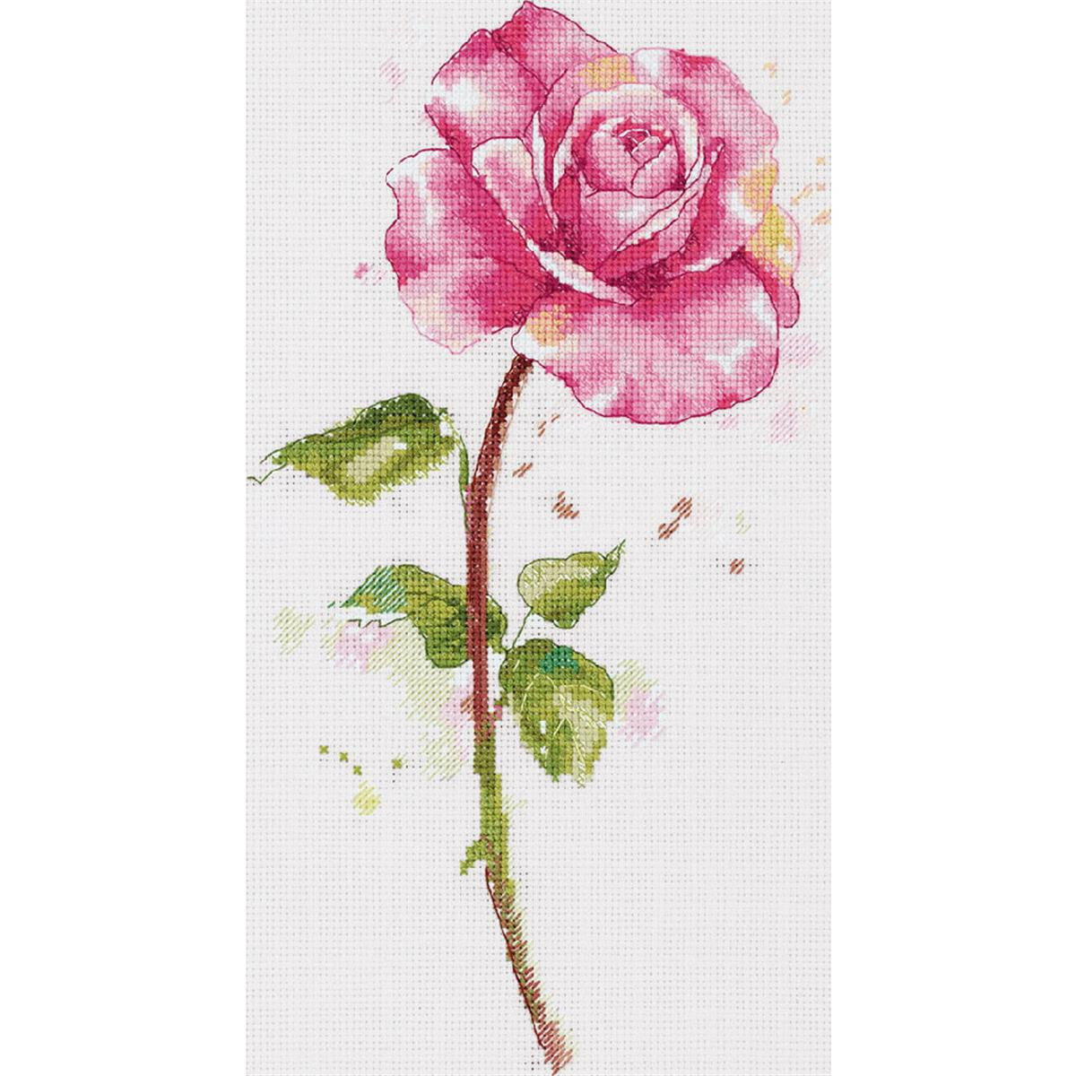 Set punto croce Panna "Watercolour Rose",...