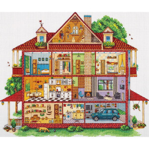 Panna counted cross stitch kit "Country House", 41x33cm, DIY