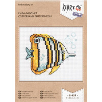 Klart counted cross stitch kit "Copperband Butterflyfish", 10x8,5cm, DIY