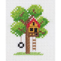 Klart counted cross stitch kit "Tree House", 7,5x9,5cm, DIY