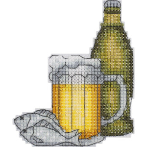 Набор для вышивания крестом Klart "Магнит. Пиво", счетная схема, 7,5x8,5см