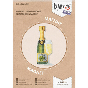 Klart Set de point de croix "Magnet". Champagne", motif de comptage, 4x9,5cm