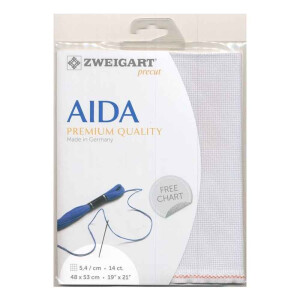 AIDA Zweigart Precute 14 ct. Stern Aida 3706 color 7011 light grey, fabric for cross stitch 48x53cm